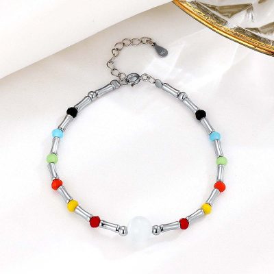 Lắc Tay Bạc Nữ đính đá Mắt Mèo Rainbow LILI 158711 3