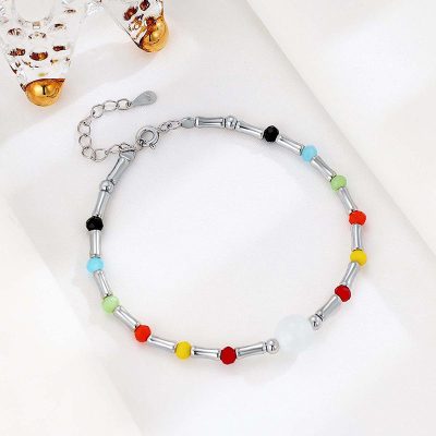 Lắc Tay Bạc Nữ đính đá Mắt Mèo Rainbow LILI 158711 4