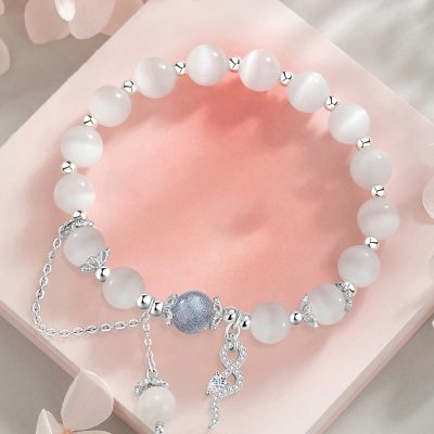 Lắc Tay Bạc Nữ đính đá Mắt Mèo Phong Thủy Penelope LILI 158799 1