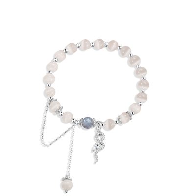 Lắc Tay Bạc Nữ đính đá Mắt Mèo Phong Thủy Penelope LILI 158799 4