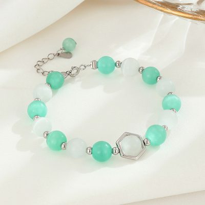 Lắc Tay Bạc Nữ đính đá Mắt Mèo Phong Thủy Scarlett LILI 158757 1
