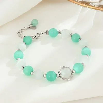 Lắc Tay Bạc Nữ đính đá Mắt Mèo Phong Thủy Scarlett LILI 158757 1