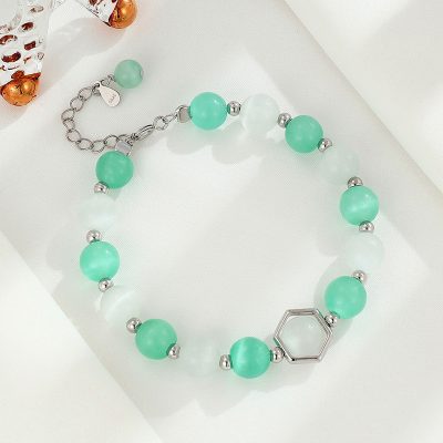 Lắc Tay Bạc Nữ đính đá Mắt Mèo Phong Thủy Scarlett LILI 158757 3