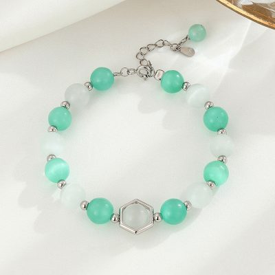 Lắc Tay Bạc Nữ đính đá Mắt Mèo Phong Thủy Scarlett LILI 158757 4