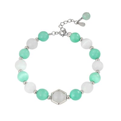 Lắc Tay Bạc Nữ đính đá Mắt Mèo Phong Thủy Scarlett LILI 158757 5