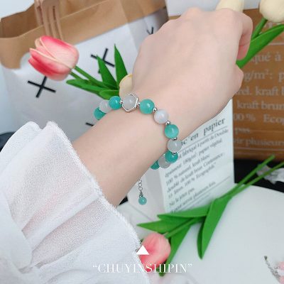 Lắc Tay Bạc Nữ đính đá Mắt Mèo Phong Thủy Scarlett LILI 158757 6