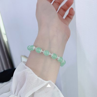 Lắc Tay Bạc Nữ đính đá Phong Thủy Tự Nhiên Iris LILI 158599 2