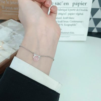 Lắc Tay Bạc Nữ đính đá Phong Thủy Tự Nhiên Mèo Dễ Thương Clara LILI 158554 10