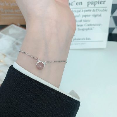 Lắc Tay Bạc Nữ đính đá Phong Thủy Tự Nhiên Mèo Dễ Thương Clara LILI 158554 11