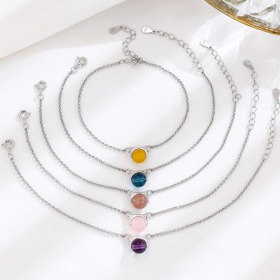 Lắc Tay Bạc Nữ đính đá Phong Thủy Tự Nhiên Mèo Dễ Thương Clara LILI 158554 3