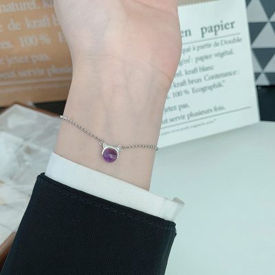 Lắc Tay Bạc Nữ đính đá Phong Thủy Tự Nhiên Mèo Dễ Thương Clara LILI 158554 8