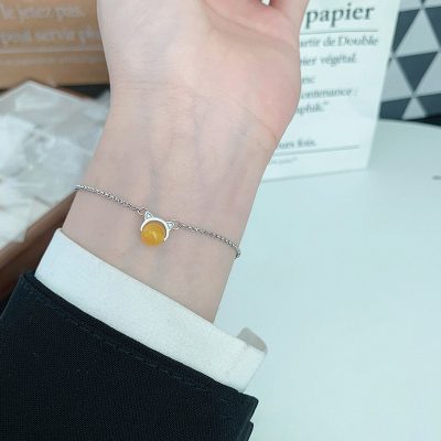 Lắc Tay Bạc Nữ đính đá Phong Thủy Tự Nhiên Mèo Dễ Thương Clara LILI 158554 9