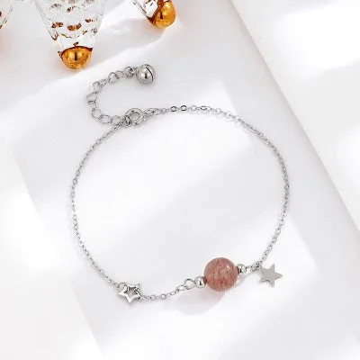 Lắc Tay Bạc Nữ đính đá Phong Thủy Tự Nhiên Ngôi Sao May Mắn Star LILI 158581 8