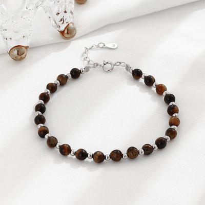 Lắc Tay Bạc Nữ đính đá Phong Thủy Tự Nhiên Nhỏ Tinh Tế Dania LILI 158526 11