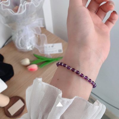 Lắc Tay Bạc Nữ đính đá Phong Thủy Tự Nhiên Nhỏ Tinh Tế Dania LILI 158526 2