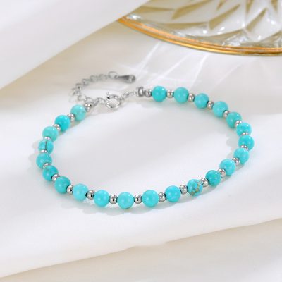Lắc Tay Bạc Nữ đính đá Phong Thủy Tự Nhiên Nhỏ Tinh Tế Dania LILI 158526 3