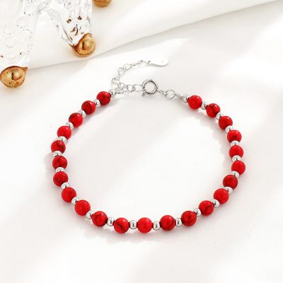 Lắc Tay Bạc Nữ đính đá Phong Thủy Tự Nhiên Nhỏ Tinh Tế Dania LILI 158526 5