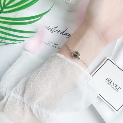 Lắc Tay Bạc Nữ đính đá Phong Thủy Tự Nhiên Nhỏ Tinh Tế Halo LILI 158496 12
