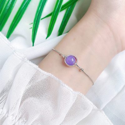 Lắc Tay Bạc Nữ đính đá Phong Thủy Tự Nhiên Nhỏ Tinh Tế Halo LILI 158496 13