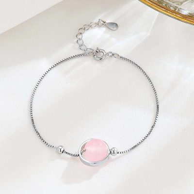 Lắc Tay Bạc Nữ đính đá Phong Thủy Tự Nhiên Nhỏ Tinh Tế Halo LILI 158496 15