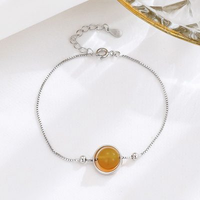 Lắc Tay Bạc Nữ đính đá Phong Thủy Tự Nhiên Nhỏ Tinh Tế Halo LILI 158496 9