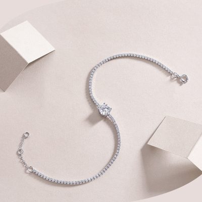 Lắc Tay Bạc Nữ đính Kim Cương Moissanite Emryn LILI 158410 4