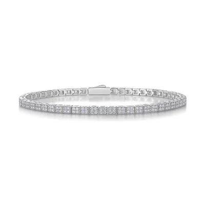 Lắc Tay Bạc Nữ đính Kim Cương Moissanite Tennis LILI 158416 1