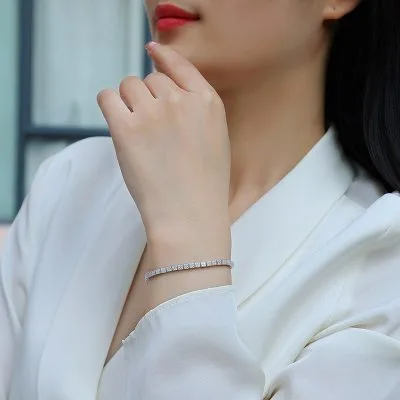 Lắc Tay Bạc Nữ đính Kim Cương Moissanite Tennis LILI 158416 2