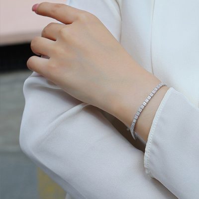 Lắc Tay Bạc Nữ đính Kim Cương Moissanite Tennis LILI 158416 6