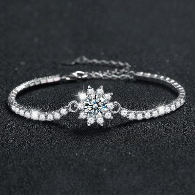 Lắc Tay Bạc Nữ đính Kim Cương Moissanite Bông Tuyết Miley LILI 158465 1