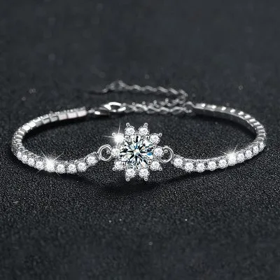 Lắc Tay Bạc Nữ đính Kim Cương Moissanite Bông Tuyết Miley LILI 158465 1