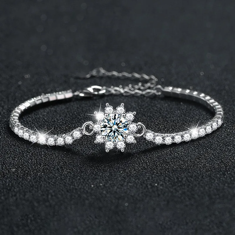 Lắc Tay Bạc Nữ đính Kim Cương Moissanite Bông Tuyết Miley LILI 158465 1