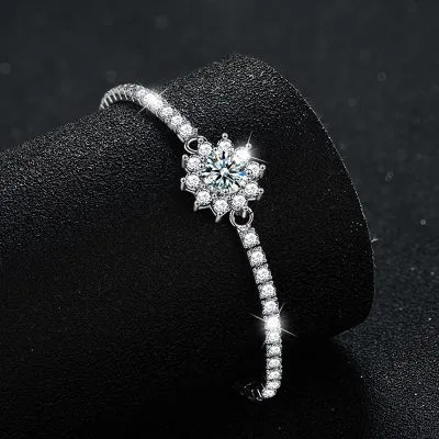 Lắc Tay Bạc Nữ đính Kim Cương Moissanite Bông Tuyết Miley LILI 158465 2