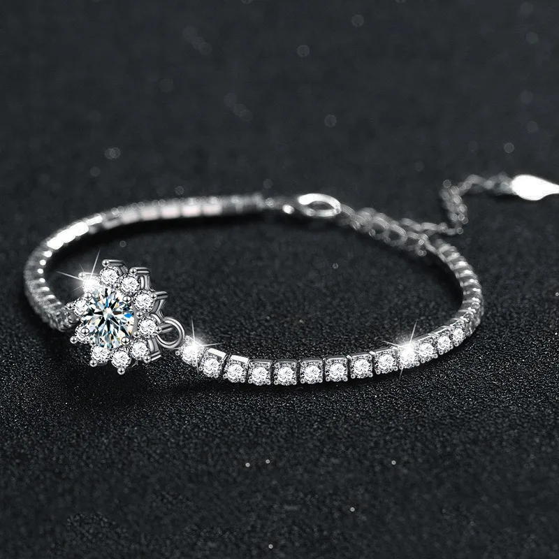 Lắc Tay Bạc Nữ đính Kim Cương Moissanite Bông Tuyết Miley LILI 158465 3