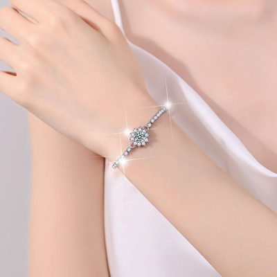 Lắc Tay Bạc Nữ đính Kim Cương Moissanite Bông Tuyết Miley LILI 158465 4
