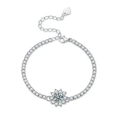 Lắc Tay Bạc Nữ đính Kim Cương Moissanite Bông Tuyết Miley LILI 158465 5