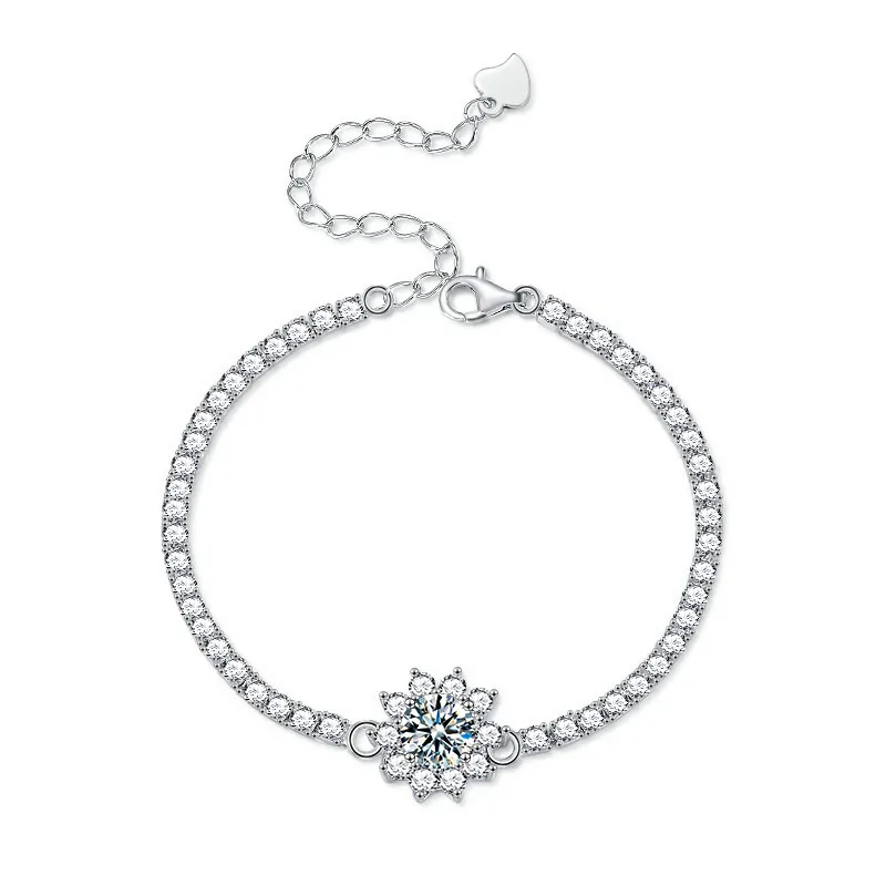 Lắc Tay Bạc Nữ đính Kim Cương Moissanite Bông Tuyết Miley LILI 158465 5