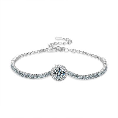 Lắc Tay Bạc Nữ đính Kim Cương Moissanite Tròn Arely LILI 158432 5