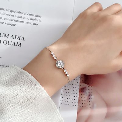 Lắc Tay Bạc Nữ đính Kim Cương Moissanite Tròn Scottie LILI 158439 4
