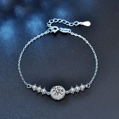 Lắc Tay Bạc Nữ đính Kim Cương Moissanite Tròn Scottie LILI 158439 5
