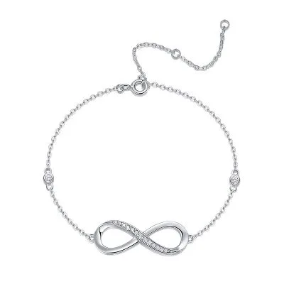 Lắc Tay Bạc Nữ đính Kim Cương Moissanite Vĩnh Cửu Infinity LILI 158425 1