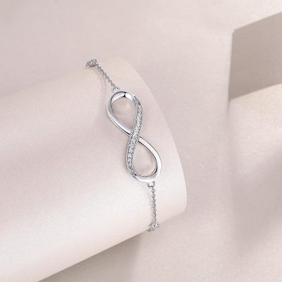Lắc Tay Bạc Nữ đính Kim Cương Moissanite Vĩnh Cửu Infinity LILI 158425 4