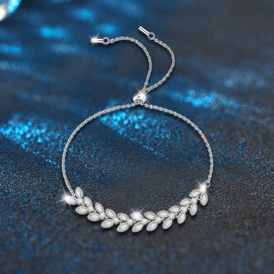 Lắc Tay Bạc Nữ đính Kim Cương Moissanite Vòng Nguyệt Quế Andie LILI 158472 2