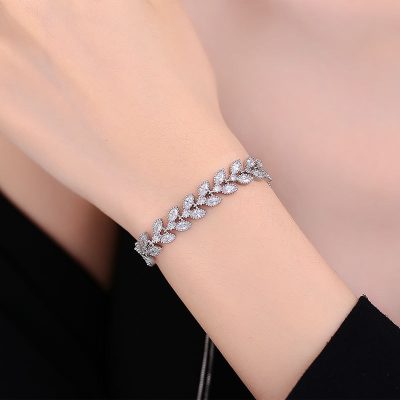 Lắc Tay Bạc Nữ đính Kim Cương Moissanite Vòng Nguyệt Quế Andie LILI 158472 4