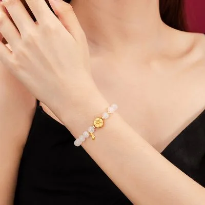 Lắc Tay Bạc Nữ đính Ngọc Bích Hetian Nora LILI 158806 2