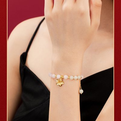 Lắc Tay Bạc Nữ đính Ngọc Bích Hetian Nora LILI 158806 8