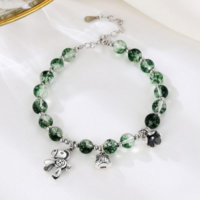Lắc Tay Bạc Nữ đính Thạch Anh Rêu Phong Thủy Camila LILI 158740 1