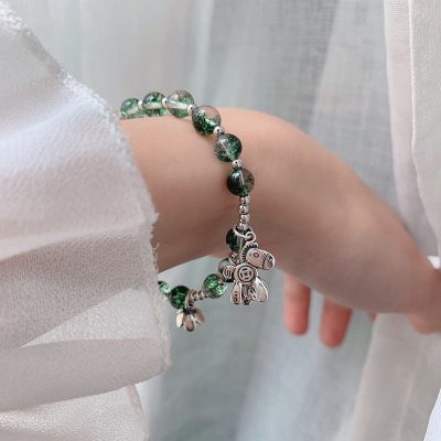 Lắc Tay Bạc Nữ đính Thạch Anh Rêu Phong Thủy Camila LILI 158740 2