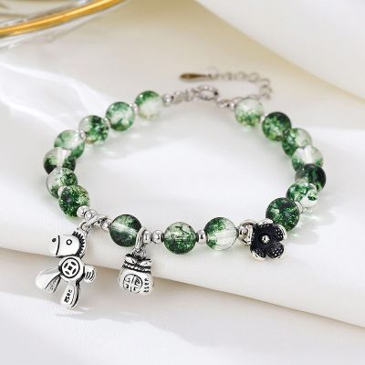 Lắc Tay Bạc Nữ đính Thạch Anh Rêu Phong Thủy Camila LILI 158740 3