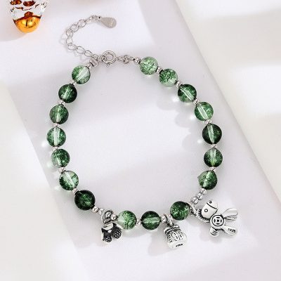 Lắc Tay Bạc Nữ đính Thạch Anh Rêu Phong Thủy Camila LILI 158740 5